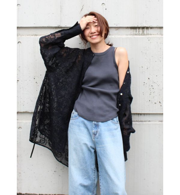 Ungrid「レース刺繍ルーズシャツ」|シャツ・ブラウス|