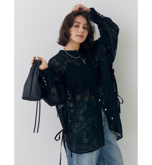 Ungrid「レース刺繍ルーズシャツ」|シャツ・ブラウス|