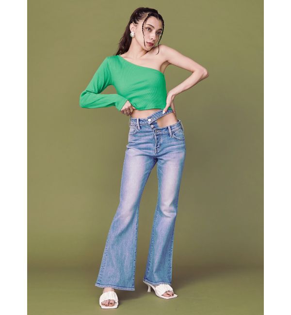 EVRIS「ワンショルダークロップドトップス」|Tシャツ・カットソー|