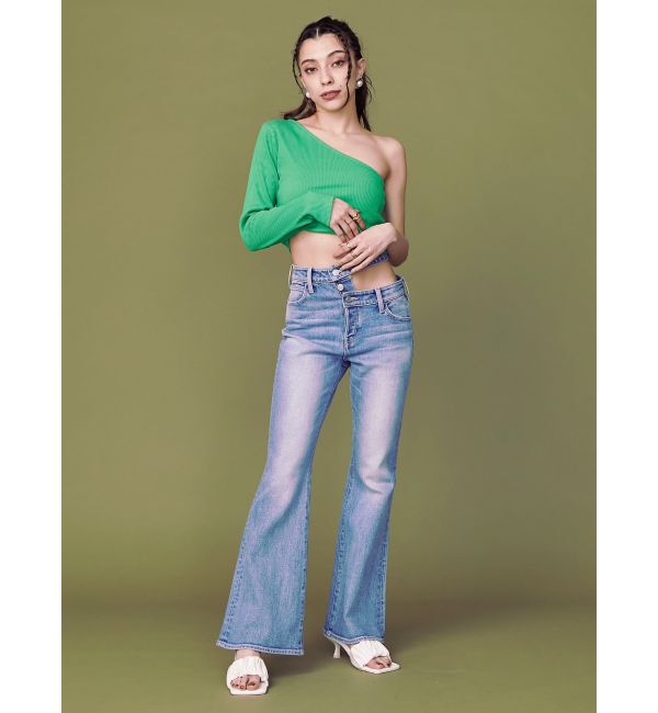 EVRIS「ワンショルダークロップドトップス」|Tシャツ・カットソー|
