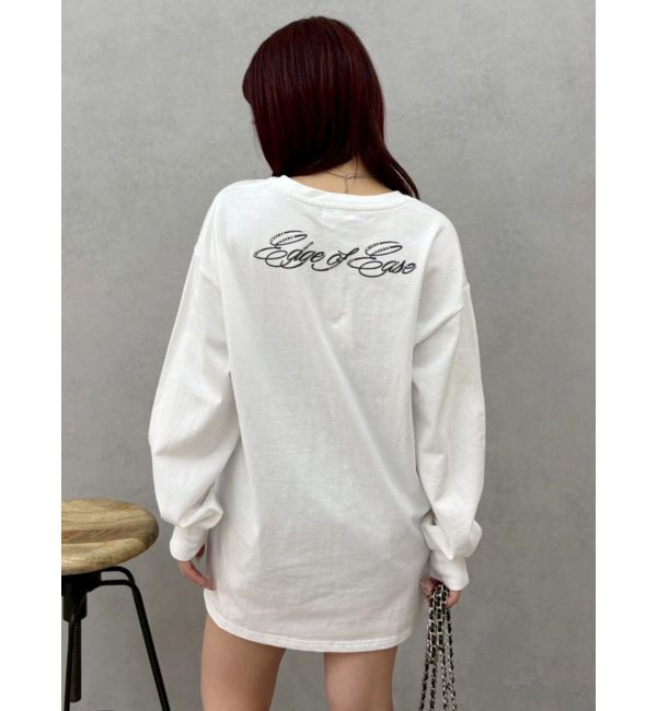 EVRIS「オーバーサイズラインストーングラフィックロンT」|Tシャツ・カットソー|