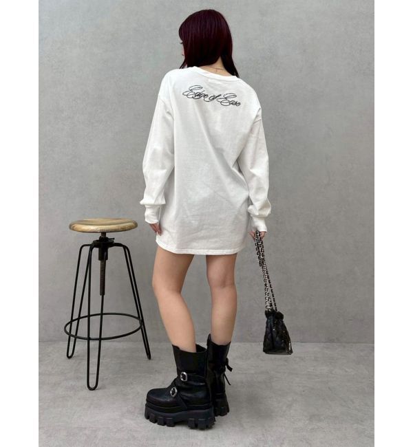 EVRIS「オーバーサイズラインストーングラフィックロンT」|Tシャツ・カットソー|