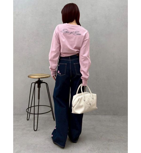 EVRIS「オーバーサイズラインストーングラフィックロンT」|Tシャツ・カットソー|