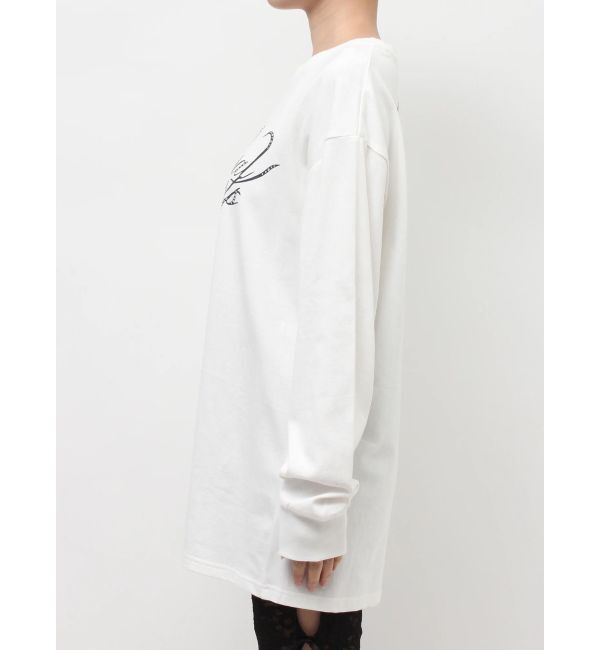 EVRIS「オーバーサイズラインストーングラフィックロンT」|Tシャツ・カットソー|