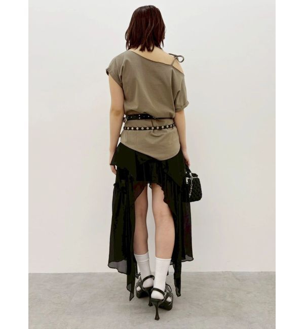 EVRIS「モチーフワンショルダーグラフィックトップス」|Tシャツ・カットソー|