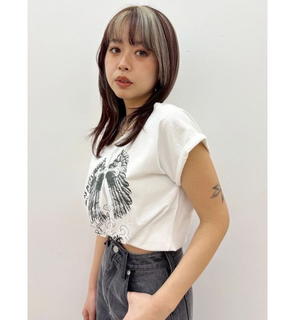 EVRIS「モチーフワンショルダーグラフィックトップス」|Tシャツ・カットソー|