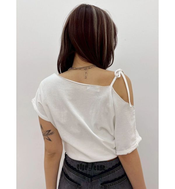 EVRIS「モチーフワンショルダーグラフィックトップス」|Tシャツ・カットソー|
