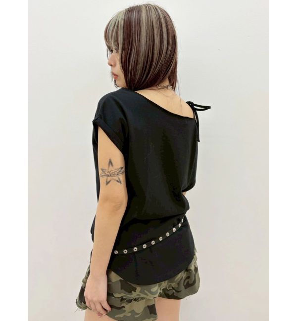 EVRIS「モチーフワンショルダーグラフィックトップス」|Tシャツ・カットソー|