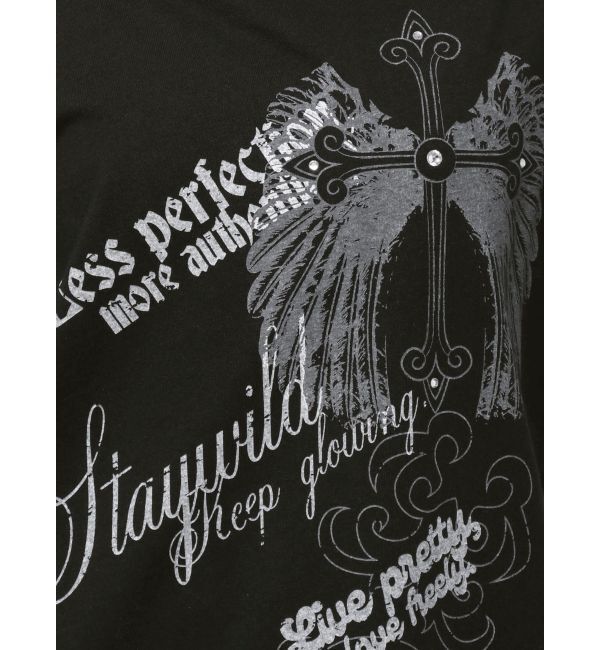 EVRIS「モチーフワンショルダーグラフィックトップス」|Tシャツ・カットソー|