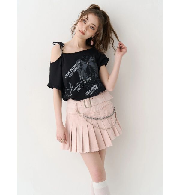EVRIS「モチーフワンショルダーグラフィックトップス」|Tシャツ・カットソー|