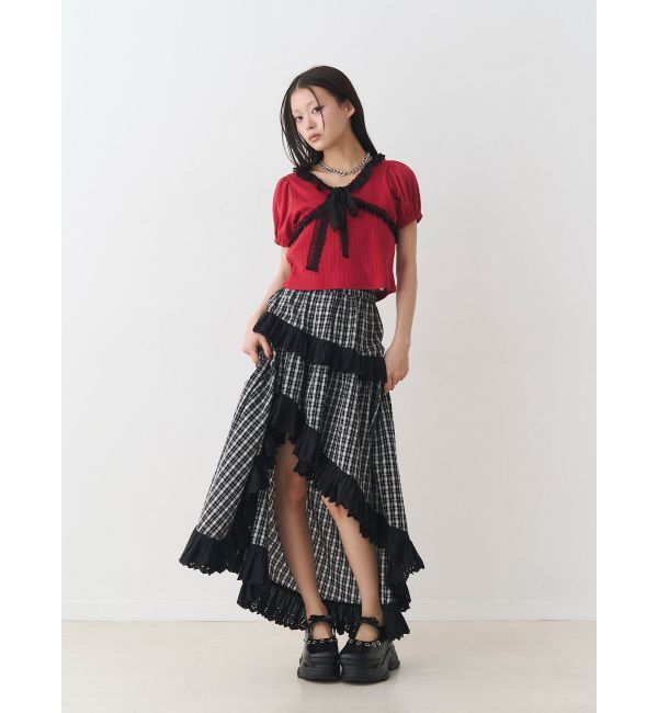 jouetie「レースドッキングパフスリトップス」|Tシャツ・カットソー|