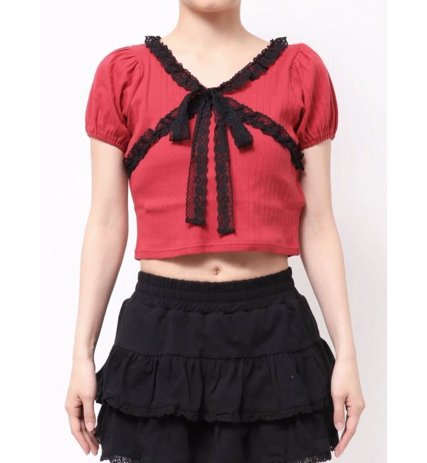 jouetie「レースドッキングパフスリトップス」|Tシャツ・カットソー|