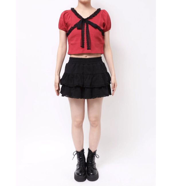 jouetie「レースドッキングパフスリトップス」|Tシャツ・カットソー|