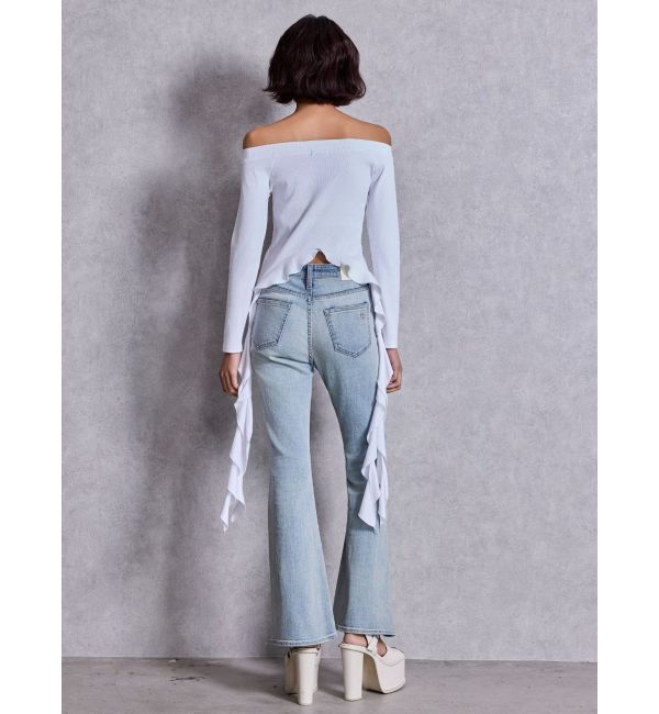 GYDA「GG SIDE DRAPE EDGEオフショルトップス」|Tシャツ・カットソー|