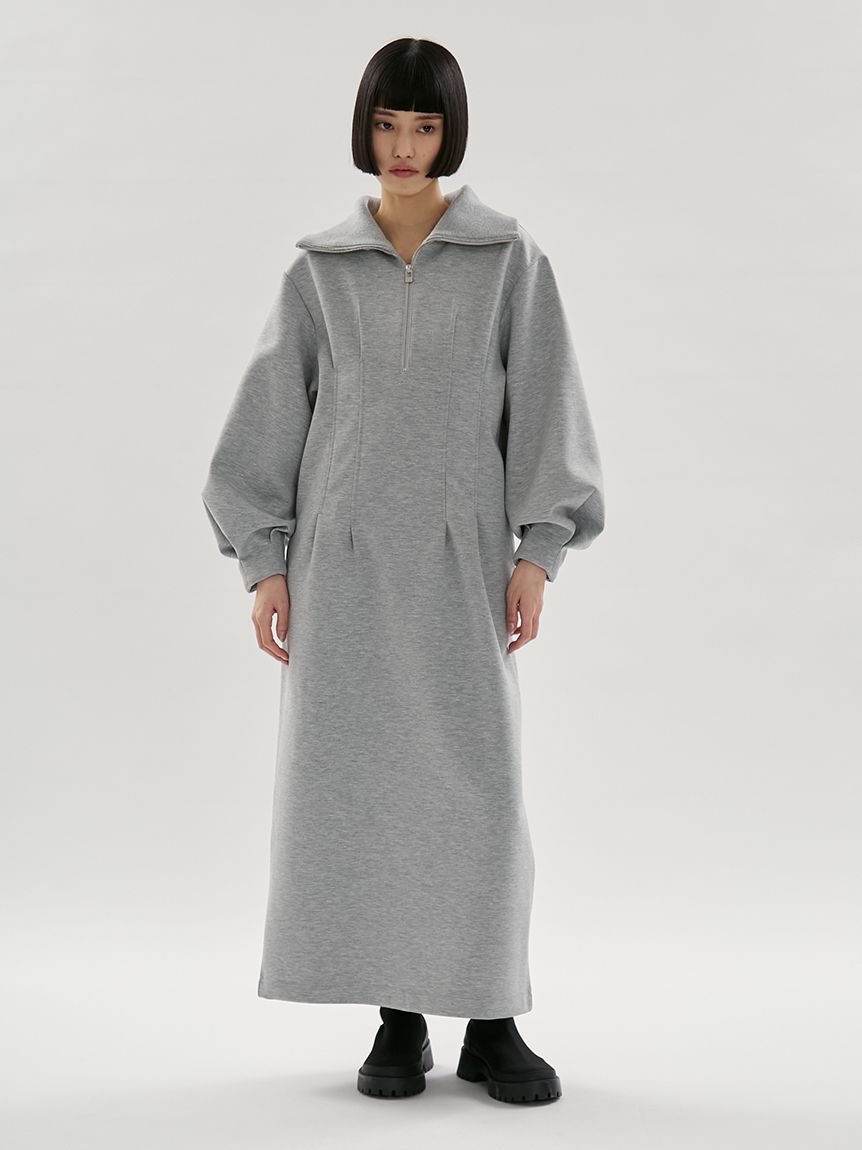 emmi atelier「【ONLINE限定】ハーフジップダンボールワンピース」|ワンピース|