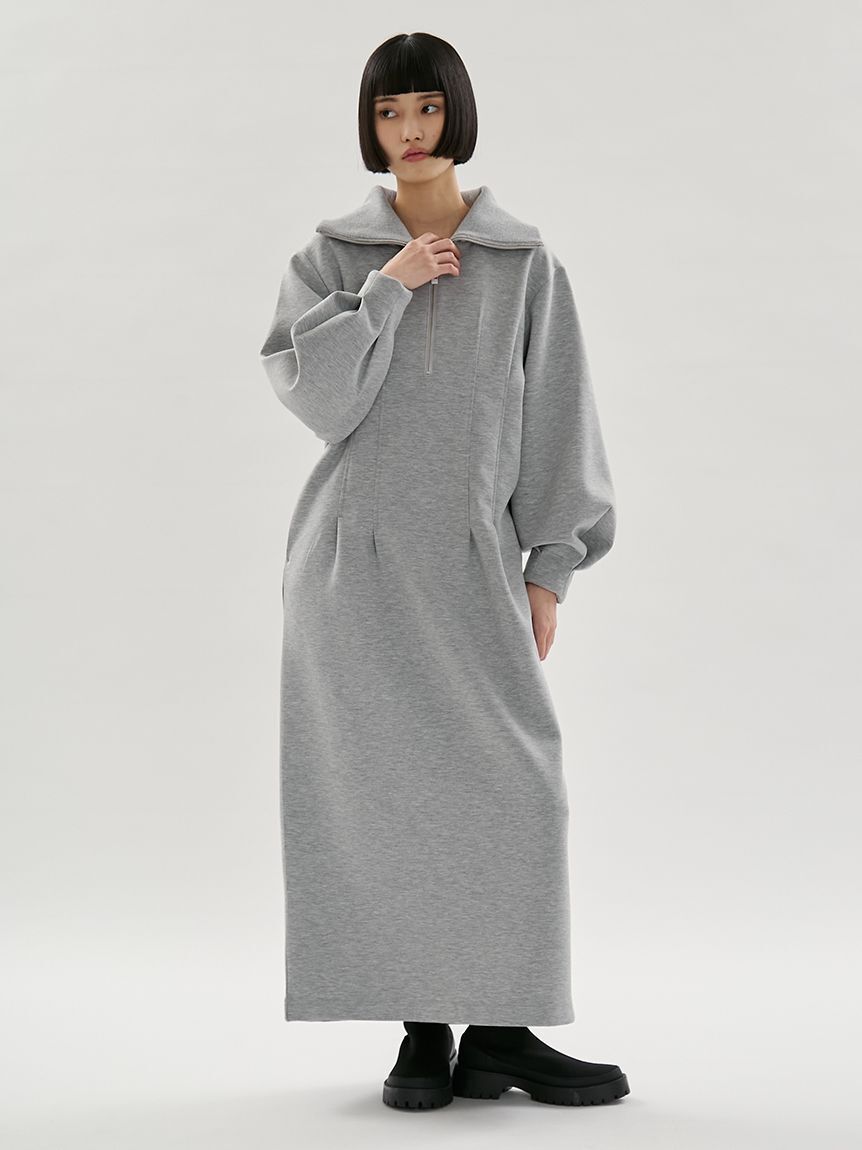 emmi atelier「【ONLINE限定】ハーフジップダンボールワンピース」|ワンピース|
