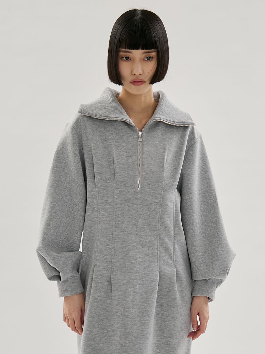 emmi atelier「【ONLINE限定】ハーフジップダンボールワンピース」|ワンピース|