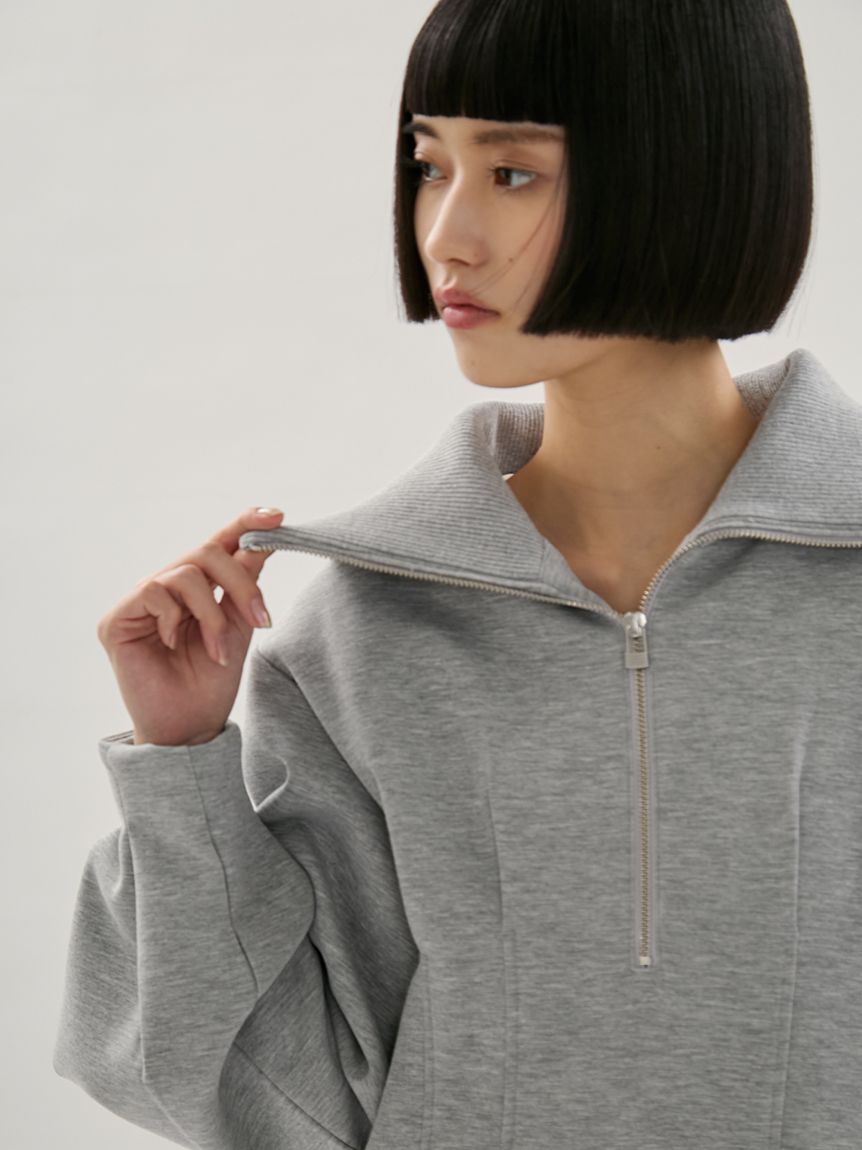 emmi atelier「【ONLINE限定】ハーフジップダンボールワンピース」|ワンピース|