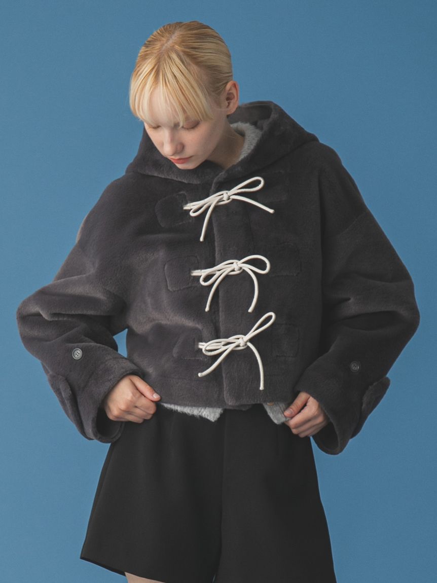FURFUR「リボンショートダッフルコート」|ダッフルコート|