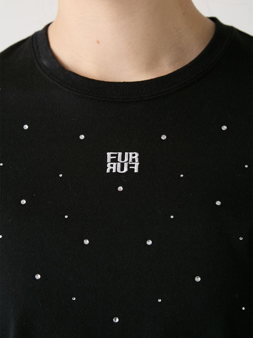 FURFUR「ラインストーンロゴ刺繍Tシャツ」|Tシャツ・カットソー|