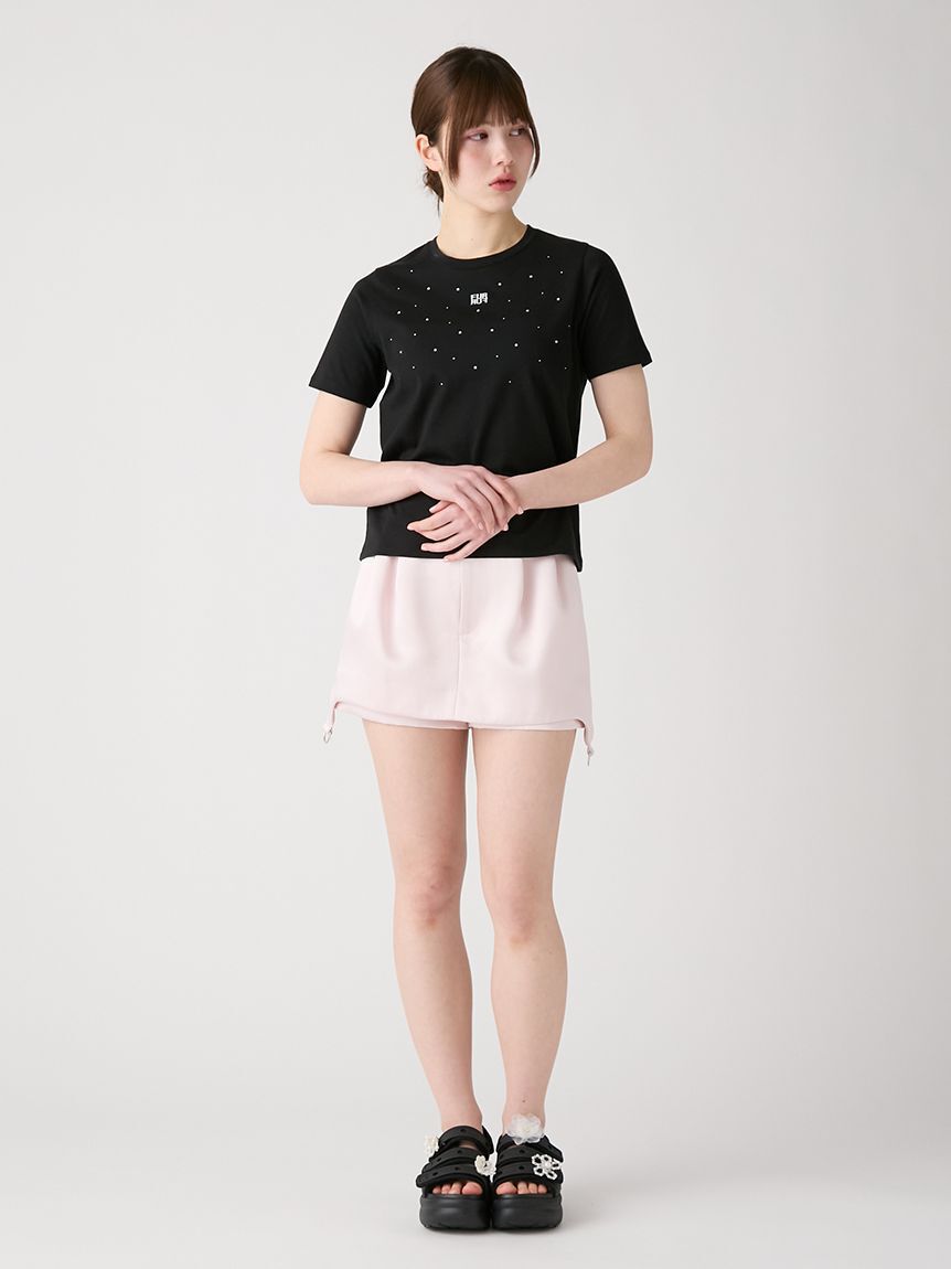 FURFUR「ラインストーンロゴ刺繍Tシャツ」|Tシャツ・カットソー|
