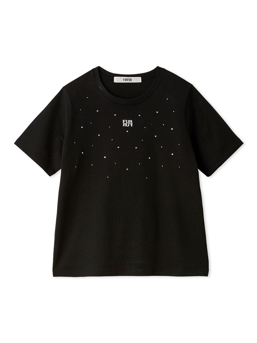 FURFUR「ラインストーンロゴ刺繍Tシャツ」|Tシャツ・カットソー|