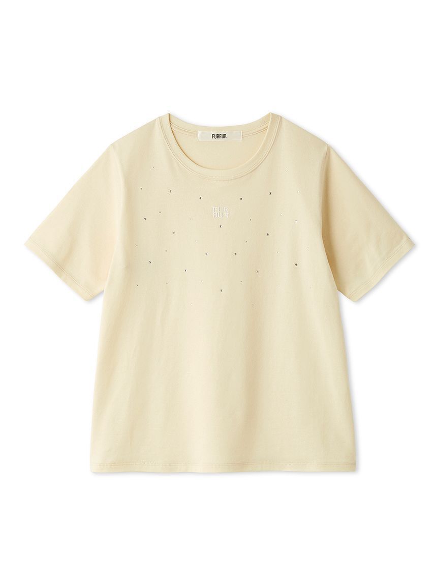 FURFUR「ラインストーンロゴ刺繍Tシャツ」|Tシャツ・カットソー|
