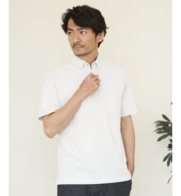 IKKA LOUNGE「【吸水速乾／イージーケア】ボタンダウンポロシャツ」|Tシャツ・カットソー|
