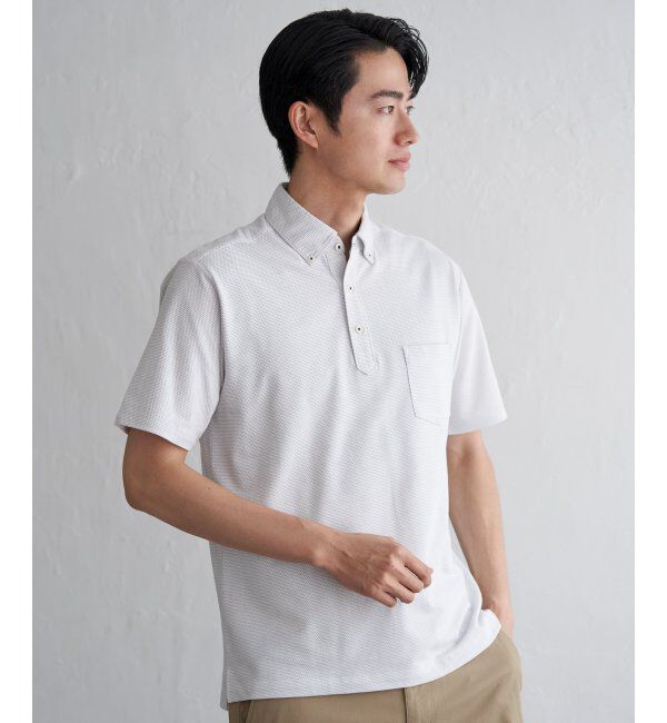 IKKA LOUNGE「【吸水速乾／イージーケア】ボタンダウンポロシャツ」|Tシャツ・カットソー|