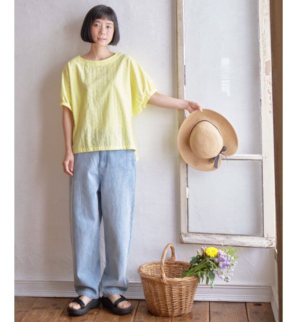 Lbc with Life「フラワーライン刺繍ドルマンブラウス」|シャツ・ブラウス|