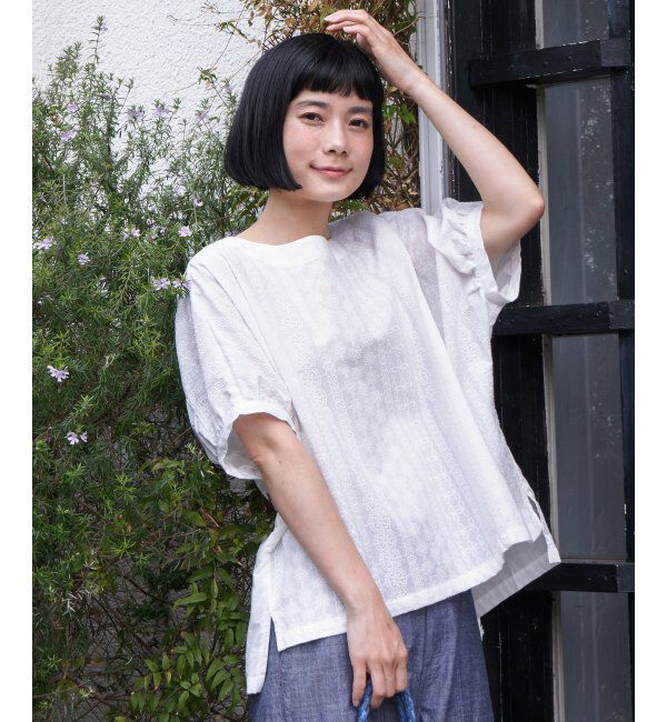 Lbc with Life「フラワーライン刺繍ドルマンブラウス」|シャツ・ブラウス|