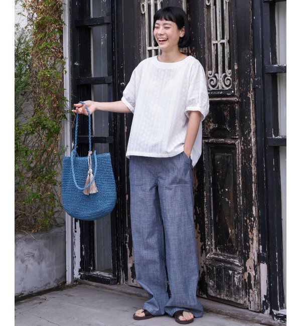 Lbc with Life「フラワーライン刺繍ドルマンブラウス」|シャツ・ブラウス|