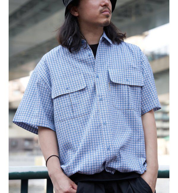 VENCE share style「PLESシアサッカーチェックSSシャツ」|シャツ・ブラウス|