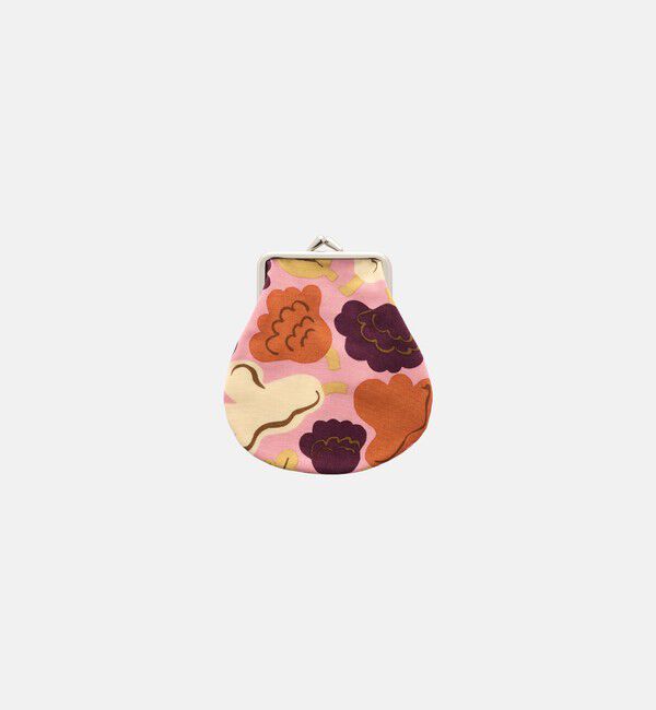 Marimekko「Pieni Kukasta kukkaan Pieni Kukkaro がま口ポーチ」|ポーチ|ﾋﾟﾝｸ&times;ｵﾌﾎﾜｲﾄ&times;ﾌﾟﾗﾑ