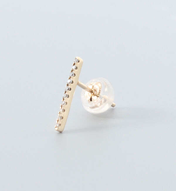 JUPITER「【K10】ダイヤモンドバーピアス /片耳」|ピアス|ゴールド