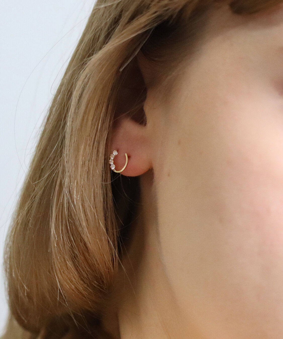  「ダイヤモンド ホースシュー ピアス | K18」|ピアス|