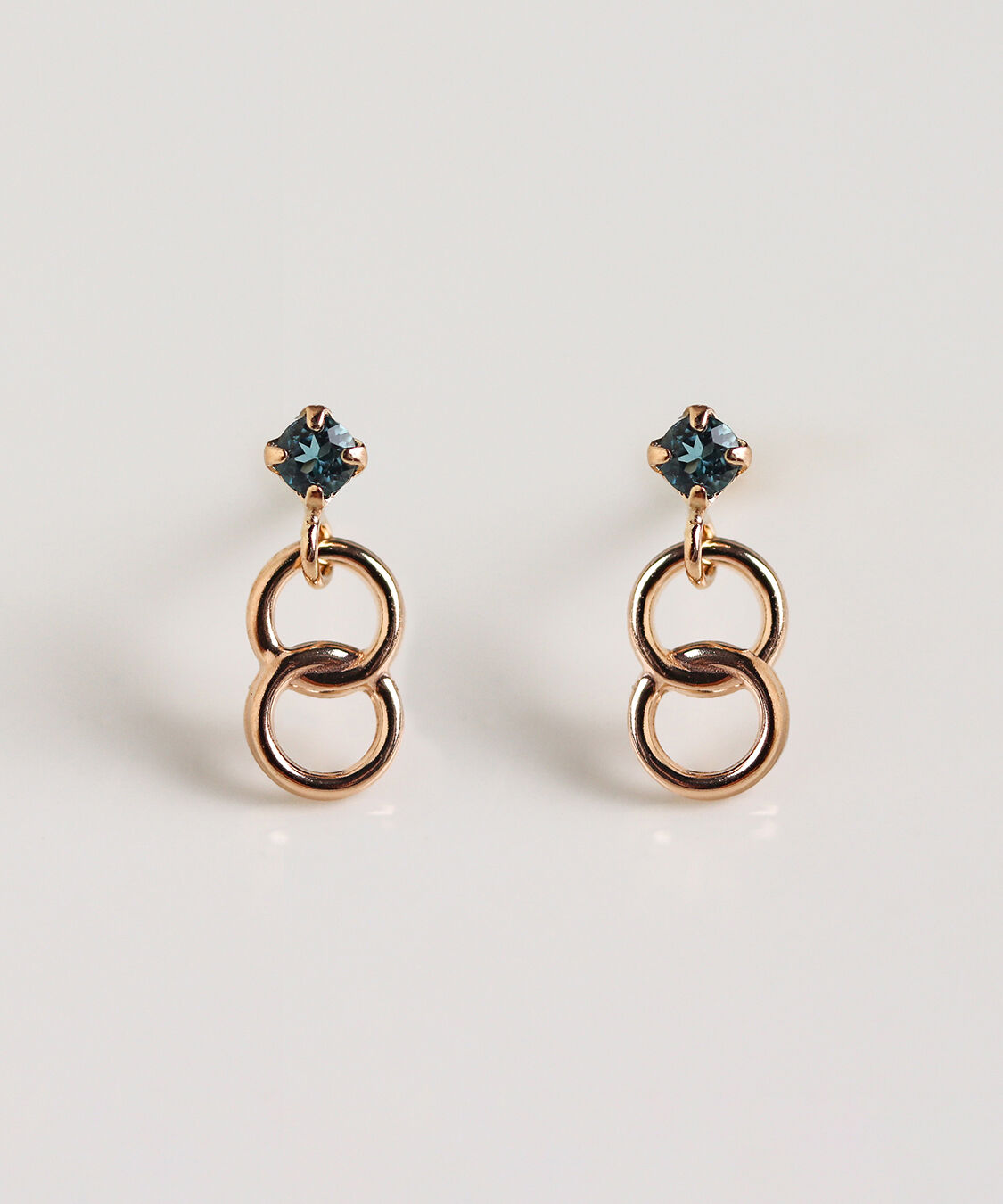  「カラーストーン サークル ピアス | K10YG」|ピアス|