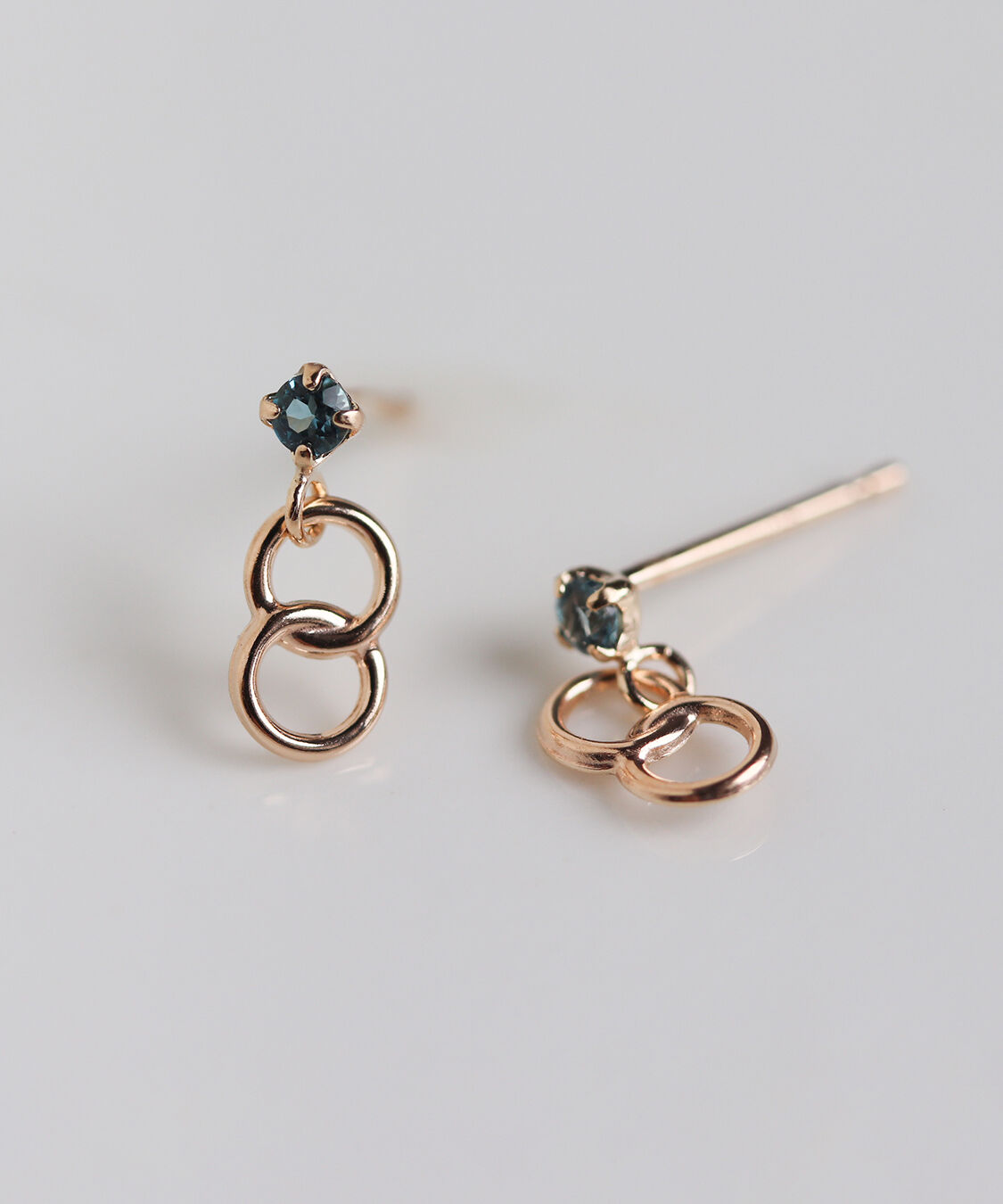  「カラーストーン サークル ピアス | K10YG」|ピアス|