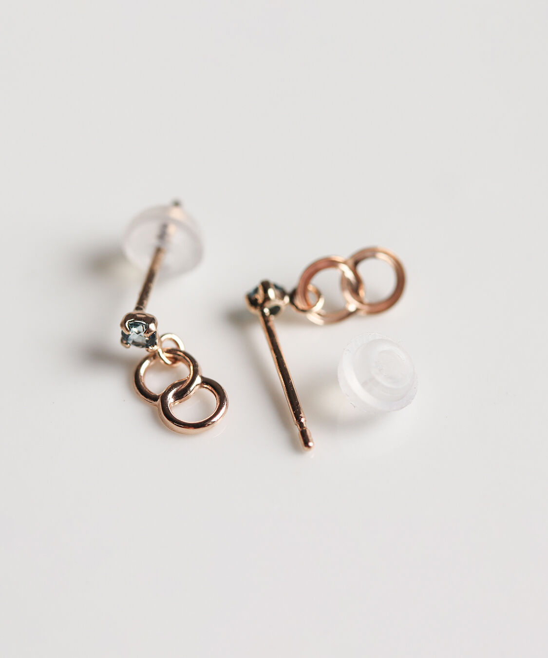  「カラーストーン サークル ピアス | K10YG」|ピアス|