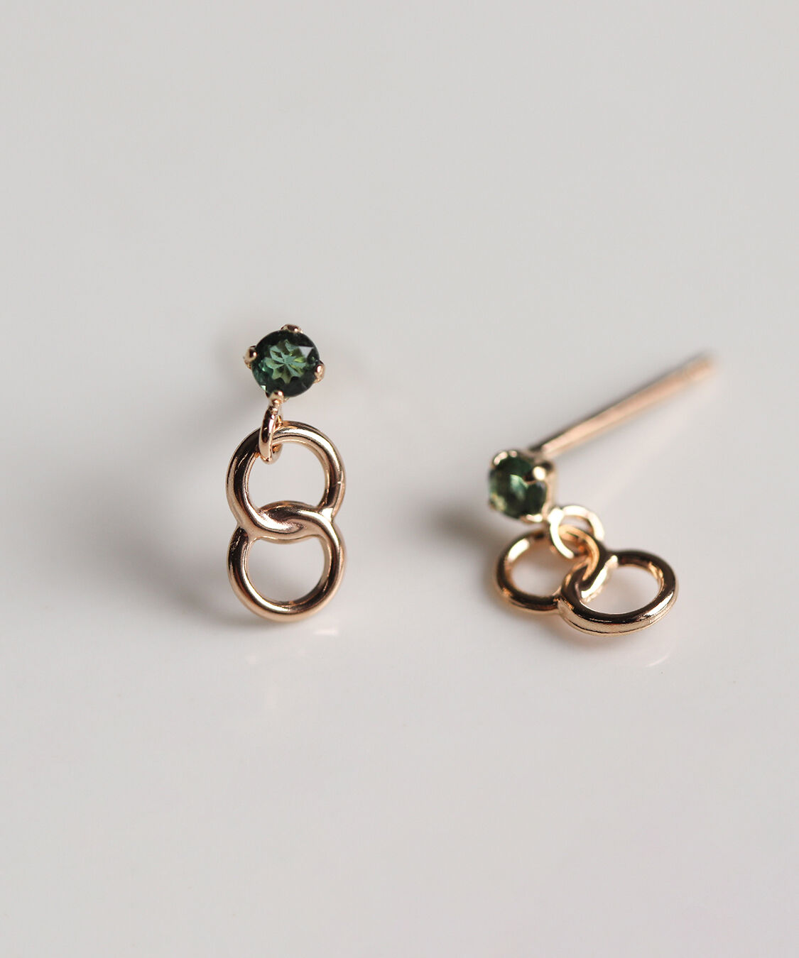  「カラーストーン サークル ピアス | K10YG」|ピアス|