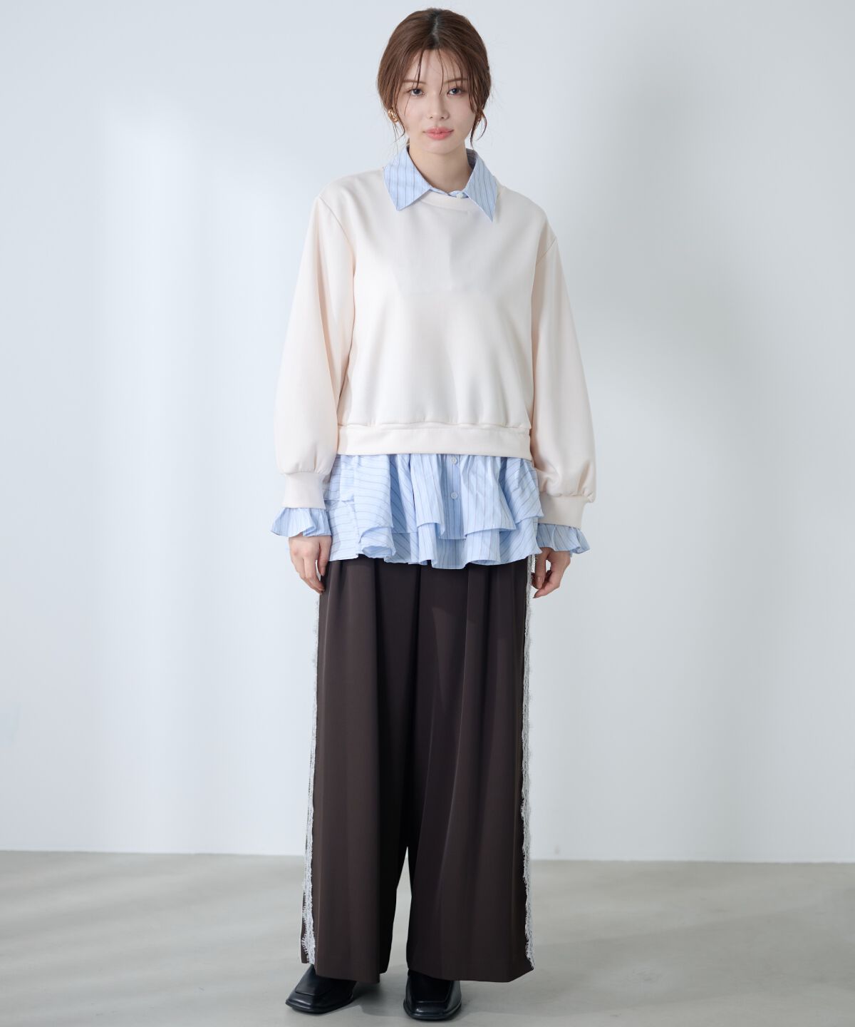 アンドクチュール「サイドレースラインワイドパンツ」|その他|