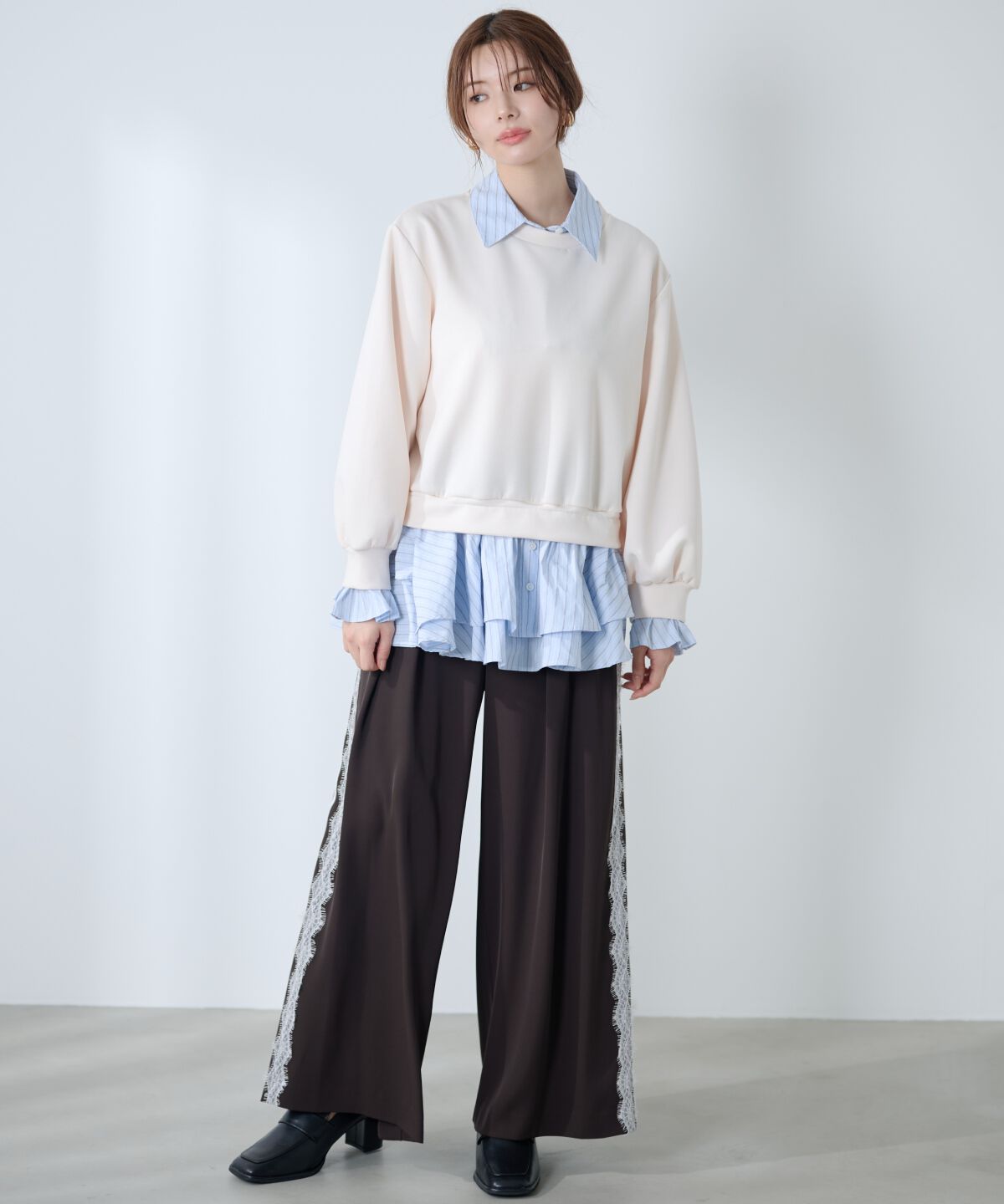 アンドクチュール「サイドレースラインワイドパンツ」|その他|