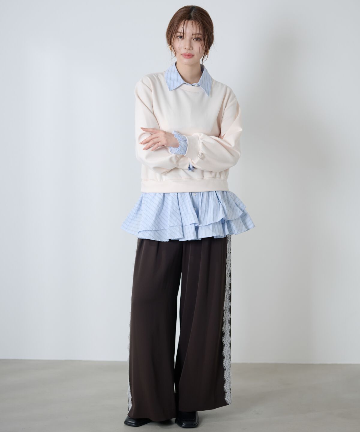 アンドクチュール「サイドレースラインワイドパンツ」|その他|