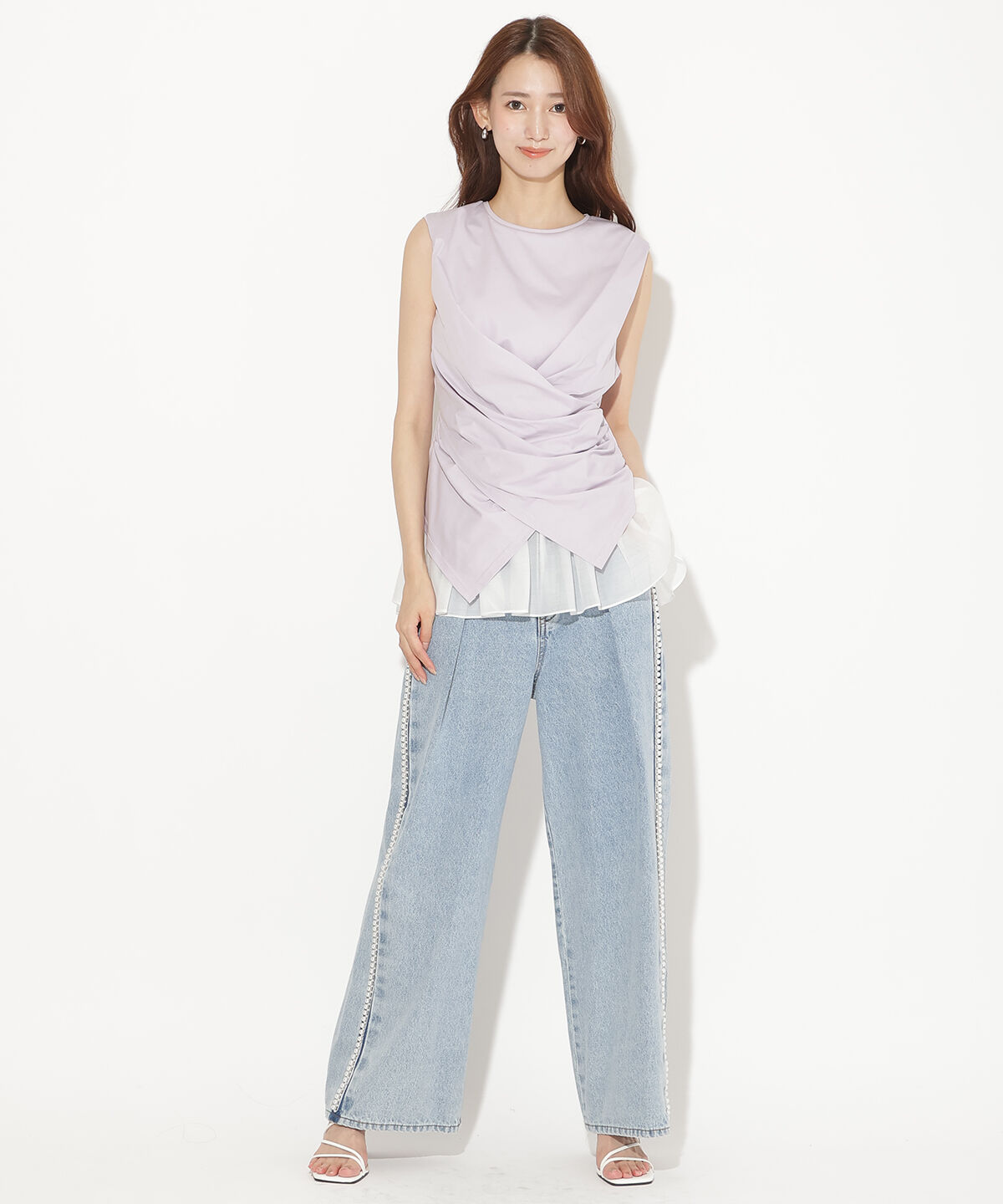 アンドクチュール「ウエストクロスドッキングカットソー」|Tシャツ・カットソー|