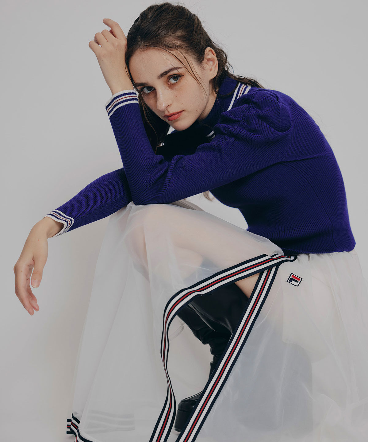 REDYAZEL「[FILA&times;REDYAZEL]ﾁｭｰﾙﾚｲﾔｰﾄﾞｼｮｰﾄﾊﾟﾝﾂ&times;ﾄﾘｺﾛｰﾙﾗｲﾝ 」|フレア|