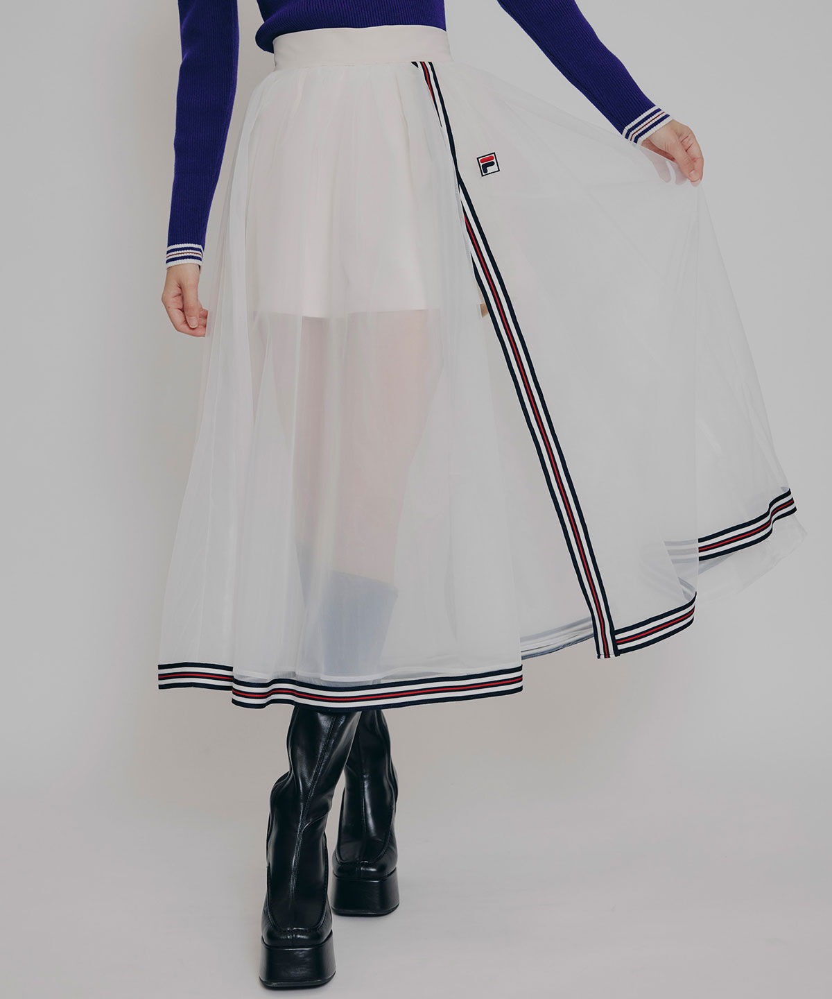 REDYAZEL「[FILA&times;REDYAZEL]ﾁｭｰﾙﾚｲﾔｰﾄﾞｼｮｰﾄﾊﾟﾝﾂ&times;ﾄﾘｺﾛｰﾙﾗｲﾝ 」|フレア|