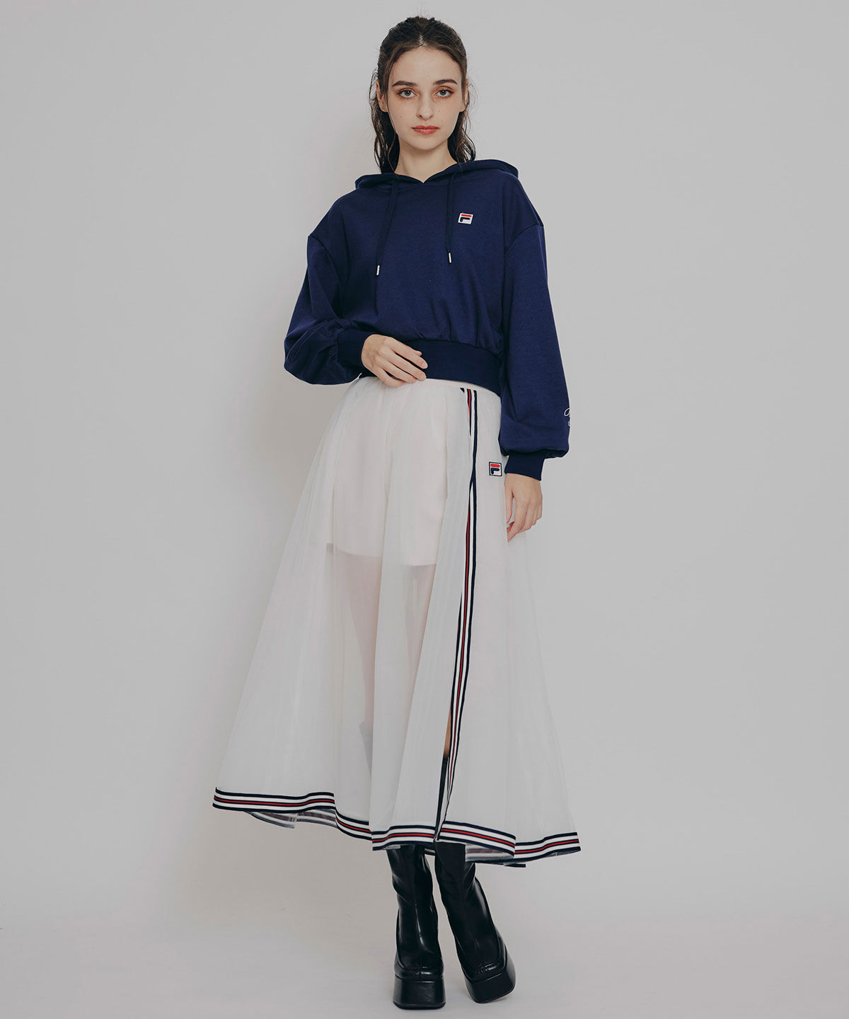 REDYAZEL「[FILA&times;REDYAZEL]ﾁｭｰﾙﾚｲﾔｰﾄﾞｼｮｰﾄﾊﾟﾝﾂ&times;ﾄﾘｺﾛｰﾙﾗｲﾝ 」|フレア|