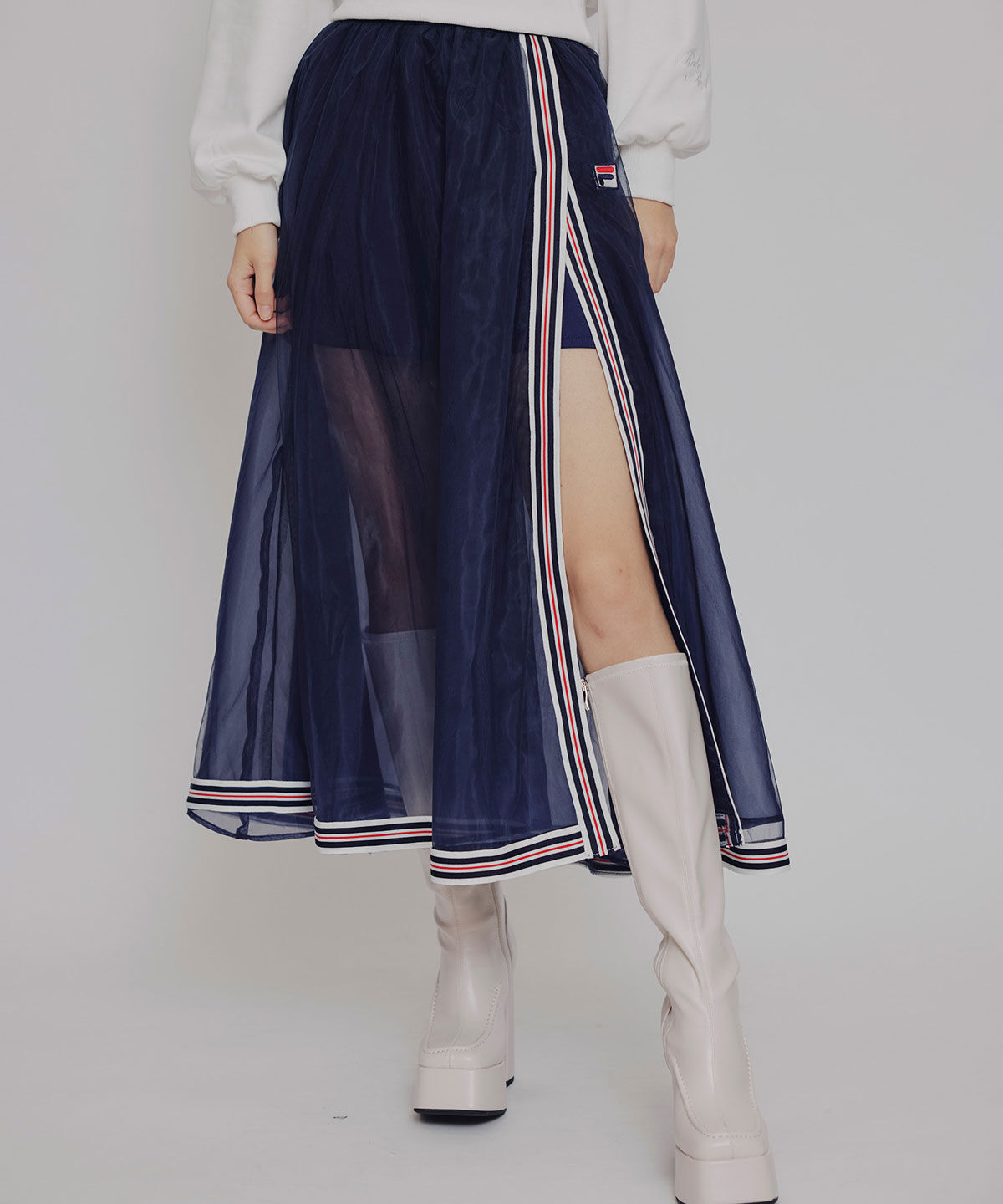 REDYAZEL「[FILA&times;REDYAZEL]ﾁｭｰﾙﾚｲﾔｰﾄﾞｼｮｰﾄﾊﾟﾝﾂ&times;ﾄﾘｺﾛｰﾙﾗｲﾝ 」|フレア|