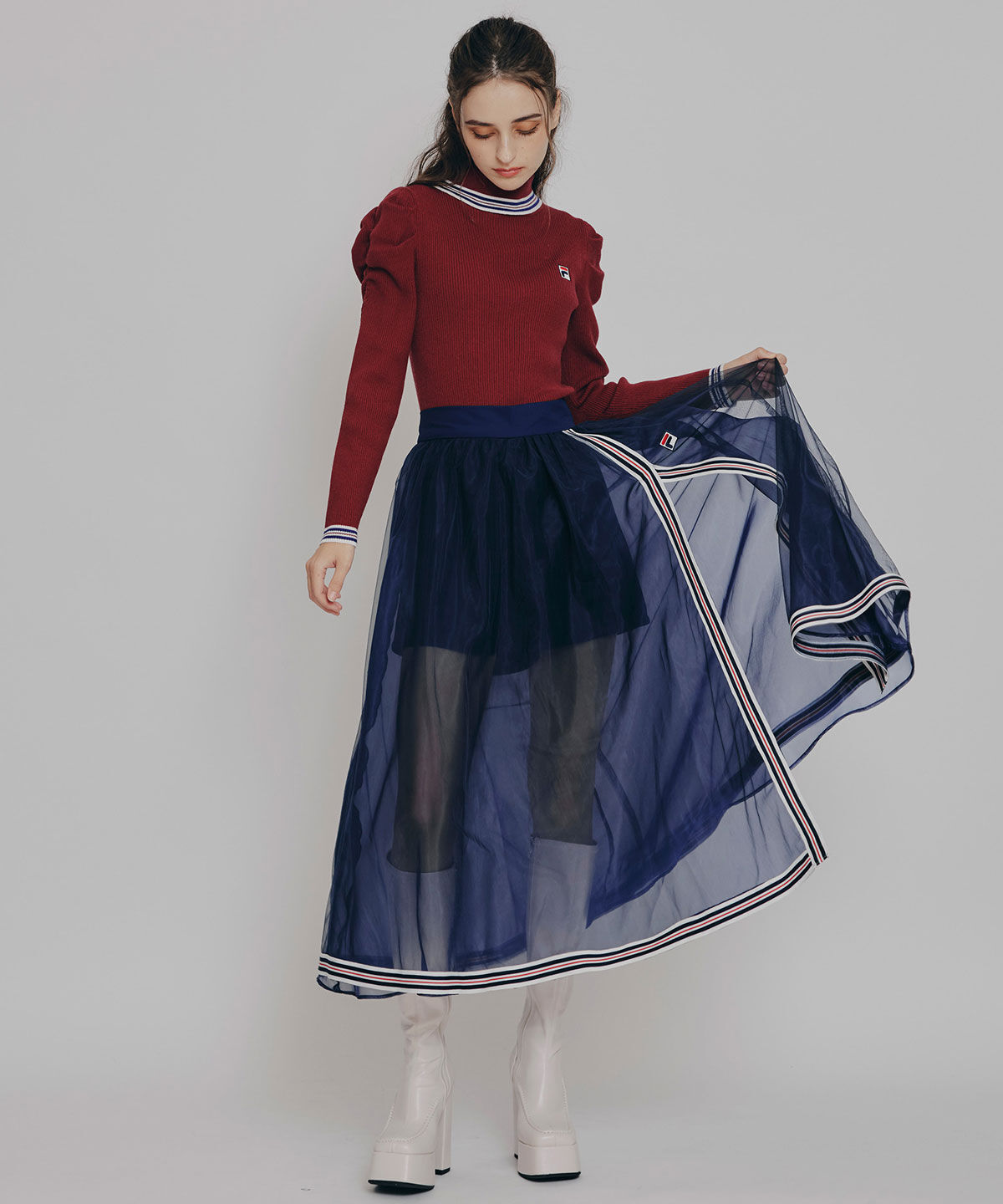REDYAZEL「[FILA&times;REDYAZEL]ﾁｭｰﾙﾚｲﾔｰﾄﾞｼｮｰﾄﾊﾟﾝﾂ&times;ﾄﾘｺﾛｰﾙﾗｲﾝ 」|フレア|