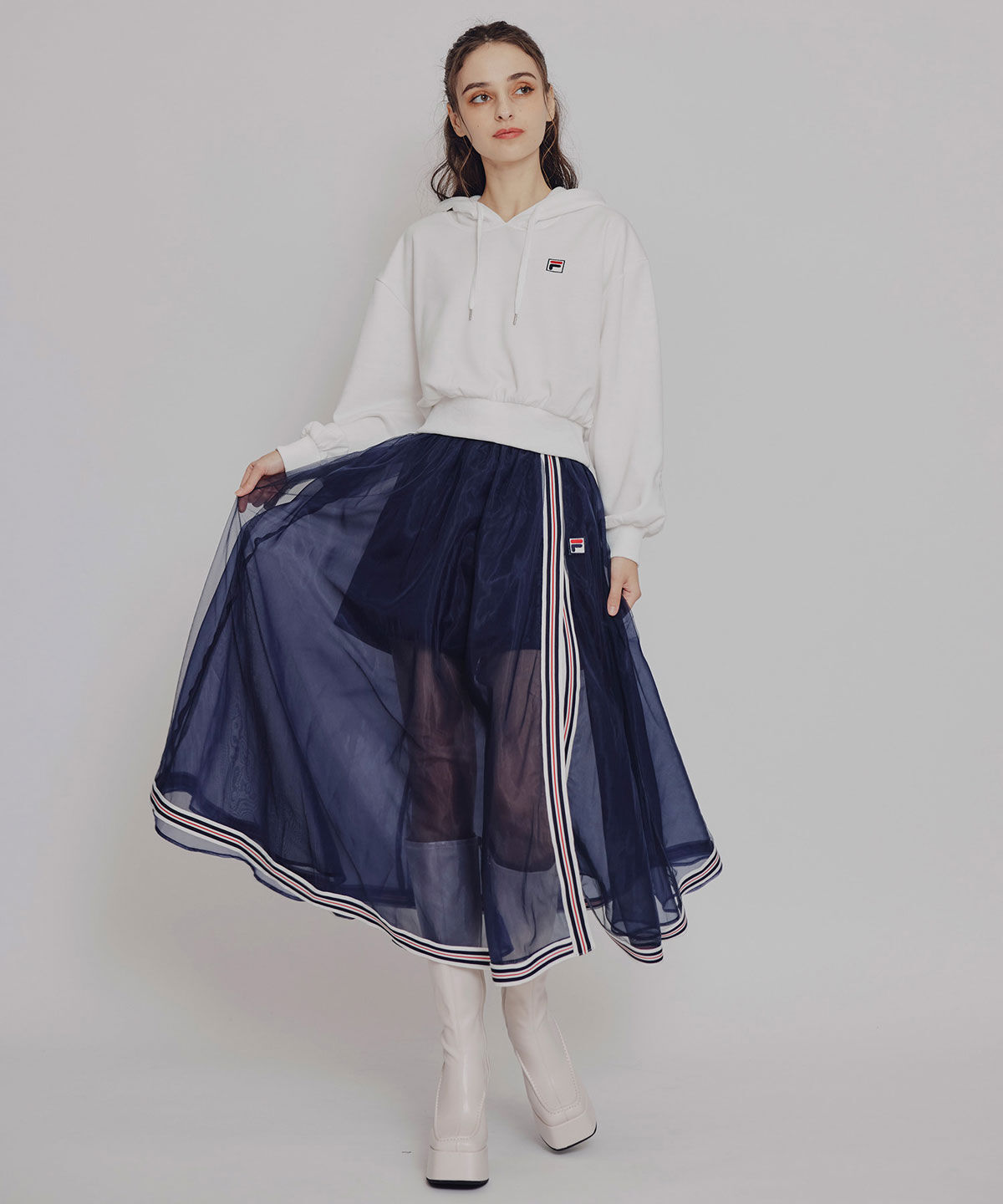 REDYAZEL「[FILA&times;REDYAZEL]ﾁｭｰﾙﾚｲﾔｰﾄﾞｼｮｰﾄﾊﾟﾝﾂ&times;ﾄﾘｺﾛｰﾙﾗｲﾝ 」|フレア|